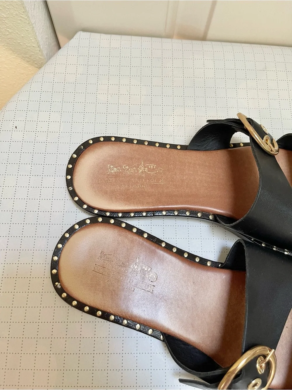 Coach and Four Aquila slide sandals